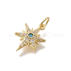 Messing Micro Pave Zirkonia Schneeflocken Anhänger&nbsp;KK-D431-041A-G