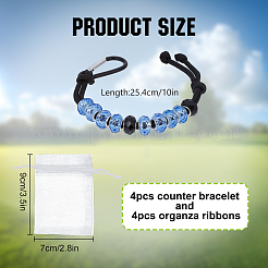 4 bracelet tressé en perles rondes en acier inoxydable 201&nbsp;HJEW-DR00268