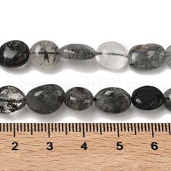 Natürliche turmalinierte Quarz / schwarze Rutilquarz Perlen Stränge&nbsp;G-K396-B01-01