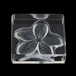 Sellos transparentes de silicona con forma de flor de 5 pétalo y bloques acrílicos&nbsp;DIY-G121-07A