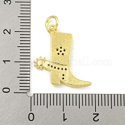 Colgantes de circonita cúbica transparente micro pavé de latón chapado en estante para botas de vaquero&nbsp;KK-Z053-05G