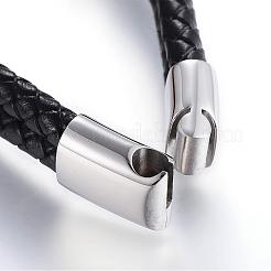 Geflochtene Lederband mkulti-Strang Armbänder&nbsp;BJEW-K141-13