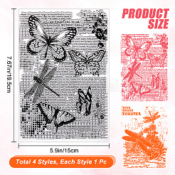 4 tampon en silicone transparent en forme d'insecte&nbsp;DIY-CP0009-63