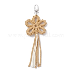 Colgantes y decoraciones con hilos de algodón y flores&nbsp;HJEW-TA00399-01