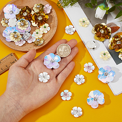 36 pieza de 6 estilos de lentejuelas de PVC y parches de hilo de rhinestone para planchar o coser&nbsp;DIY-HS0002-46