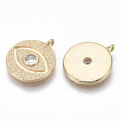 Pendentifs avec zircon cubiques à micro-pavés en laiton&nbsp;KK-S356-014G-NF