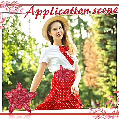 3D-Blumen-Paillettenbroschen aus Polyester für Rucksackkleidung&nbsp;JEWB-WH0030-63B