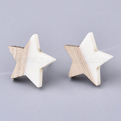 Orecchini in resina e legno&nbsp;EJEW-N017-001A-C06