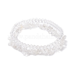 Braccialetti elasticizzati da donna con perline miste e pietre naturali rotonde&nbsp;BJEW-JB10188