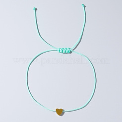 Bracelets tressés en perles d'hématite synthétiques non magnétiques en forme de cœur pour couple&nbsp;SV5183-1