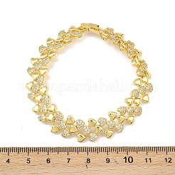 Bracelets à maillons en laiton micro pavé en oxyde de zirconium transparent pour femmes&nbsp;BJEW-P366-01B-G