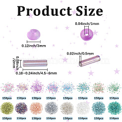 2400 pz. 16 perline rotonde in vetro satinato trasparente di colore diverso&nbsp;GLAA-PA0001-76