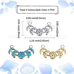 12 Stück 3 Farben Ionenbeschichtung (IP) 304 Edelstahl Anhänger&nbsp;STAS-SZ0002-91