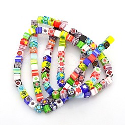Handgemachte Millefiori-Glasperlen Stränge&nbsp;LAMP-J032-6x6mm-M