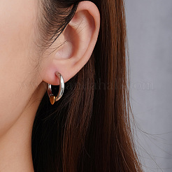 Pendientes de aro tipo huggie con forma de corazón de acero inoxidable 304 para mujer&nbsp;WG7102D-01