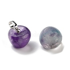 Natürliche Fluorit-Lehrer-Apfel-Charms&nbsp;G-Z022-02A-P