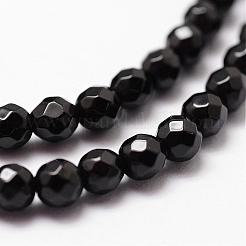 Natürlich gefärbte und erhitzte schwarze Onyxperlenstränge&nbsp;G-D840-22-4mm