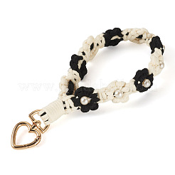 Decorazioni pendenti con fiori intrecciati in cotone&nbsp;AJEW-TAC0030-032G-03