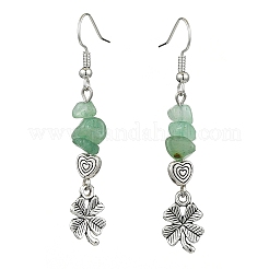 Ensemble de boucles d'oreilles pendantes en aventurine verte naturelle pour femmes&nbsp;EJEW-JE06249-01
