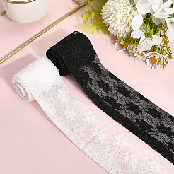 2 écharpe longue en soie et dentelle polyester 2 couleurs pour femmes et filles&nbsp;AJEW-GF0011-28E