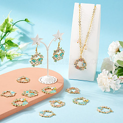 16 pièces 4 styles pendentifs en émail en alliage de placage de rack&nbsp;ENAM-TA0002-56