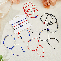 12 Stück 9 Stil Glas bösen Blick geflochtene Perlen Armbänder Set&nbsp;BJEW-FI0001-24