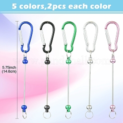 10 Stück 5 Farben Aluminium Kletterkarabiner&nbsp;AJEW-YW0001-22