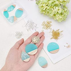 Kit de fabrication de boucles d'oreilles pendantes ovales plates et rondes en forme de larme&nbsp;DIY-OC0007-92