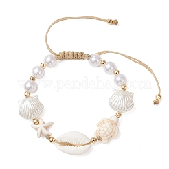 Braccialetti di perline intrecciate in turchese sintetico&nbsp;BJEW-JB13494