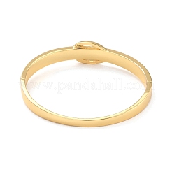 Bracciale rigido a forma di chiusura con zirconi chiari&nbsp;BJEW-I298-27G