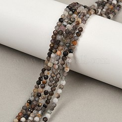 Natur schwarz Rutilquarz Perlen Stränge&nbsp;G-RM250104-C3