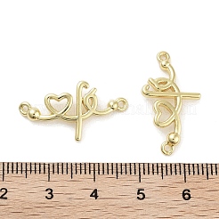 Gestellplattierung Messing Herz Verbindungsstück Charms&nbsp;KK-Z064-30G