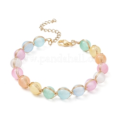 Braccialetti di perline di selenite naturale tinta rotonda&nbsp;BJEW-TA00592
