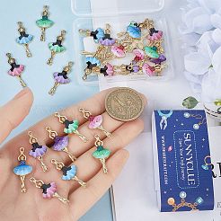 32pcs 8 Farben gedruckte Legierungsanhänger&nbsp;ENAM-SC0005-39