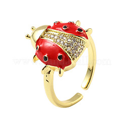 Anneaux de manchette ouverts en laiton micro pavé de zircone cubique transparente&nbsp;RJEW-R024-01G