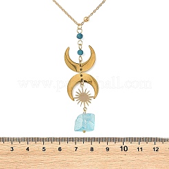 Collane da donna con ciondolo a forma di luna in quarzo naturale tinto&nbsp;NJEW-TA00250