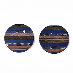 Pendentifs en résine transparente et bois de noyer&nbsp;RESI-N039-03A
