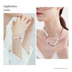 3 pezzo di conchiglia naturale e fiore di perle di plastica e collane di perline di vetro e bracciale elasticizzato&nbsp;SJEW-SW00010-05