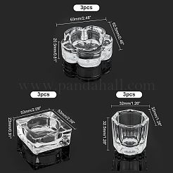 9 pz. 3 piatti in vetro stile dappen/coperchio ciotola tazza piatto in cristallo&nbsp;MRMJ-FH0001-15