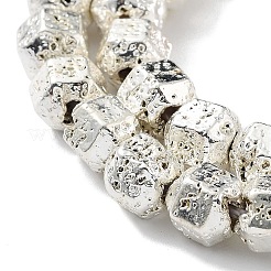 Fili di perle di roccia lavica naturale elettrodeposta&nbsp;G-H303-A10-S01