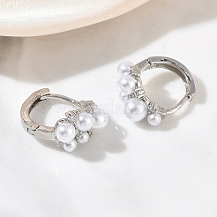 Boucles d'oreilles créoles en laiton micro pavé de zircons cubiques pour femmes&nbsp;EJEW-A168-17P
