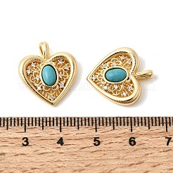 Pendentifs de turquoise synthétique&nbsp;KK-Z149-11G-01