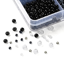 Fai da te 15 griglie perline in plastica ABS e vetro creazione di gioielli kit per trovare perline&nbsp;DIY-G119-02A