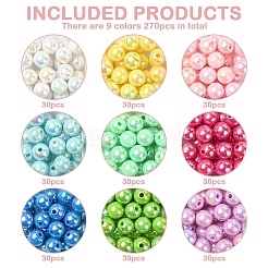243pcs 9 Farben undurchsichtige Acrylperlen&nbsp;MACR-YW0003-69