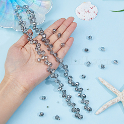 Chapelets de perles en verre transparent électrolytique&nbsp;EGLA-FI0001-01B