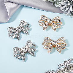 4 Stück 2 Farben Bowknot Legierung Strass Schuhdekoration&nbsp;FIND-GO0002-34