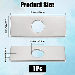 Tapas de orificios para grifos rectangulares de acero inoxidable&nbsp;STAS-WH20001-18B-P
