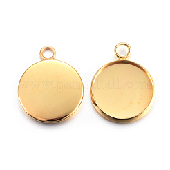 Placcatura rack 304 acciaio inossidabile ciondolo cabochon impostazioni&nbsp;STAS-F191-14G-D