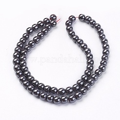 Chapelets de perles en hématite synthétique sans magnétiques&nbsp;G-H1624-6mm-1
