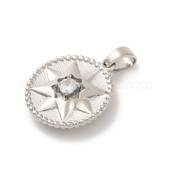 Pendentifs avec zircon cubiques à micro-pavés en laiton&nbsp;KK-U033-05P